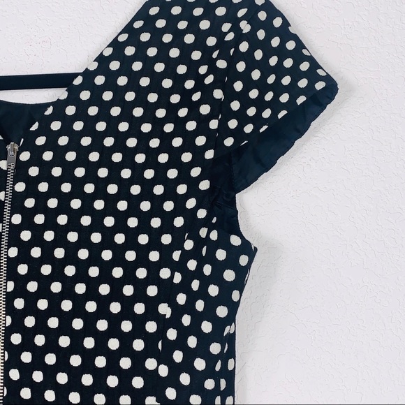 Zara polka dot a-line dress black white mini short capped sleeve - Picture 12 of 14